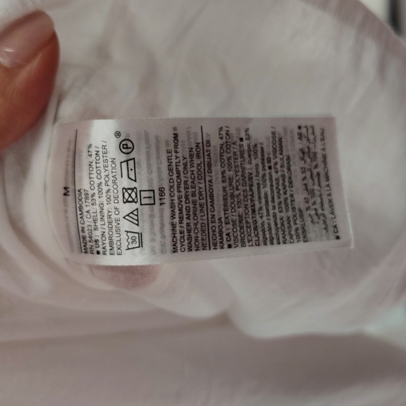 Old Navy Waist Defined Flutter Sleeve Tie Back Mini Dress Size Medium Eyelet - Picture 6 of 10